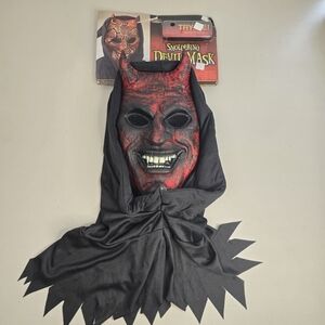 New Devil Mask Adult Halloween Light Up FX Smoldering Glows Works Ships Fast
